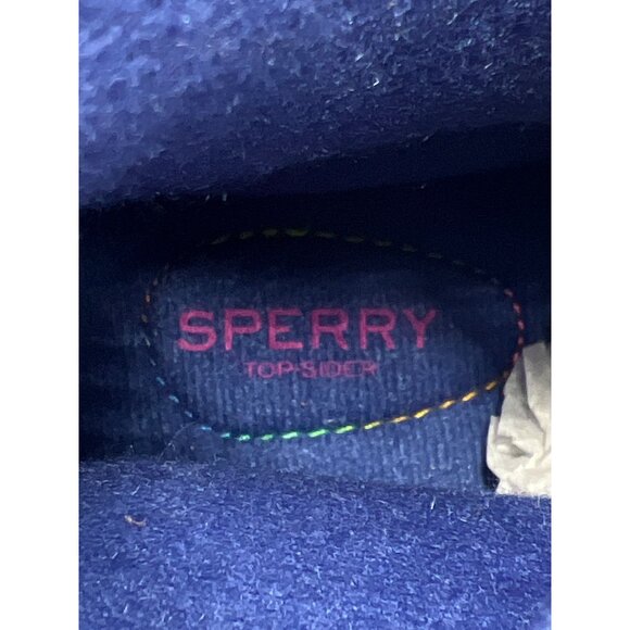 Sperry Quilted Rainbow Waterproof Duck Boots Kids Blue Gradient Lace Up - Picture 9 of 9